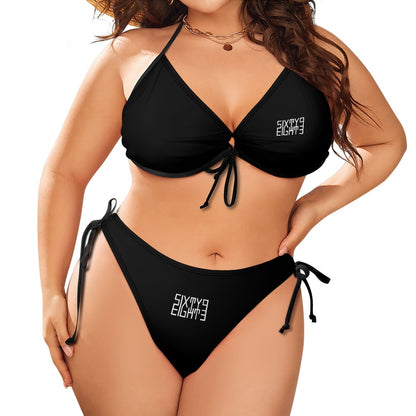 Sixty Eight 93 Logo White Plus Size Bikini Swimsuits