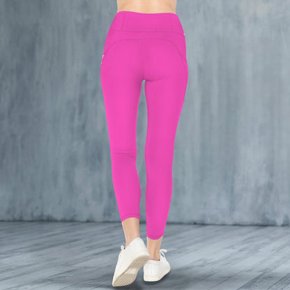 Fuchsia High Waist Pockets Leggings