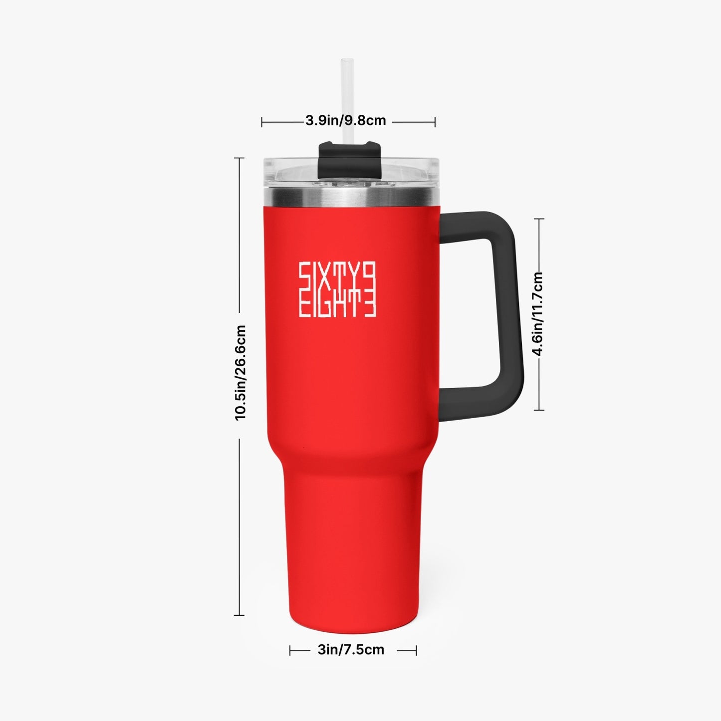 Sixty Eight 93 Logo White Red 40oz Hydrator Tumbler Cup