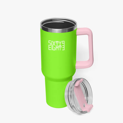 Sixty Eight 93 Logo White Lime Green 40oz Hydrator Tumbler Cup