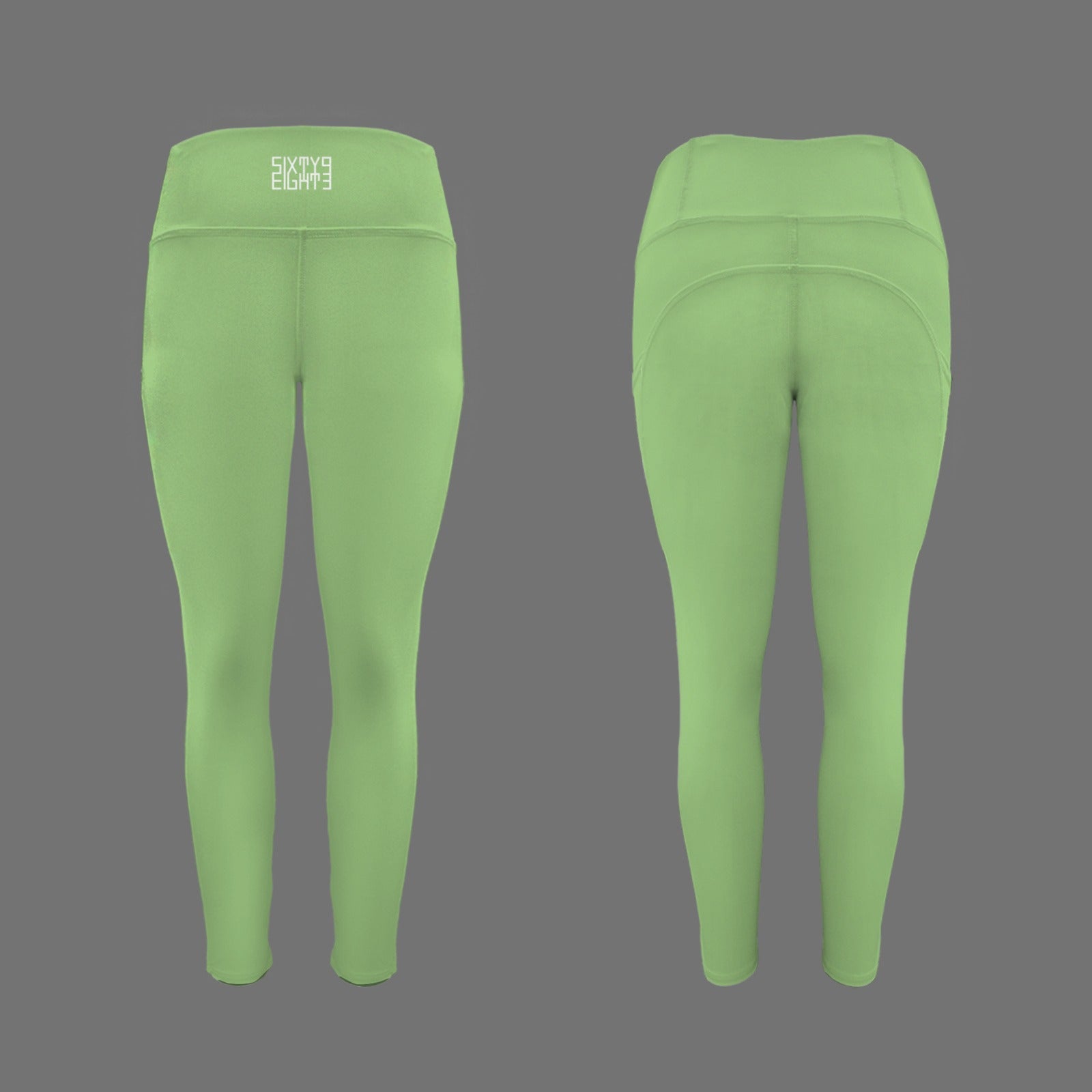 Pistachio Green High Waist Pockets Leggings