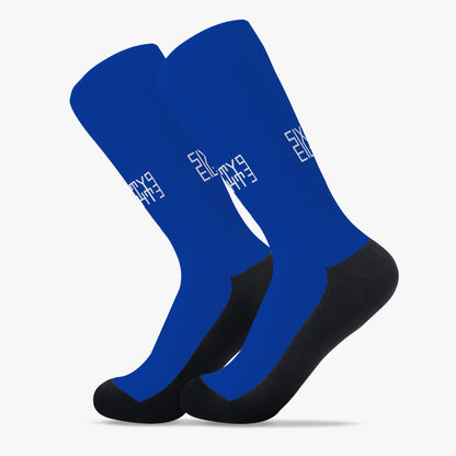 Sixty Eight 93 Logo White Blue Reinforced Sports Socks