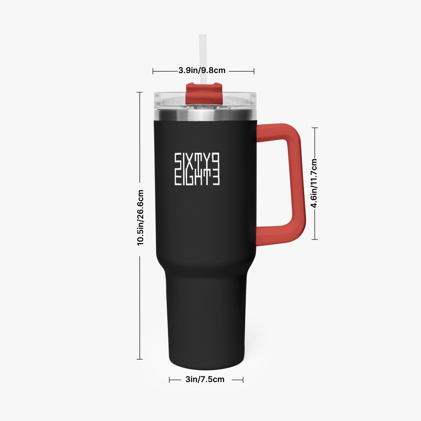 Sixty Eight 93 Logo White Black 40oz Hydrator Tumbler Cup