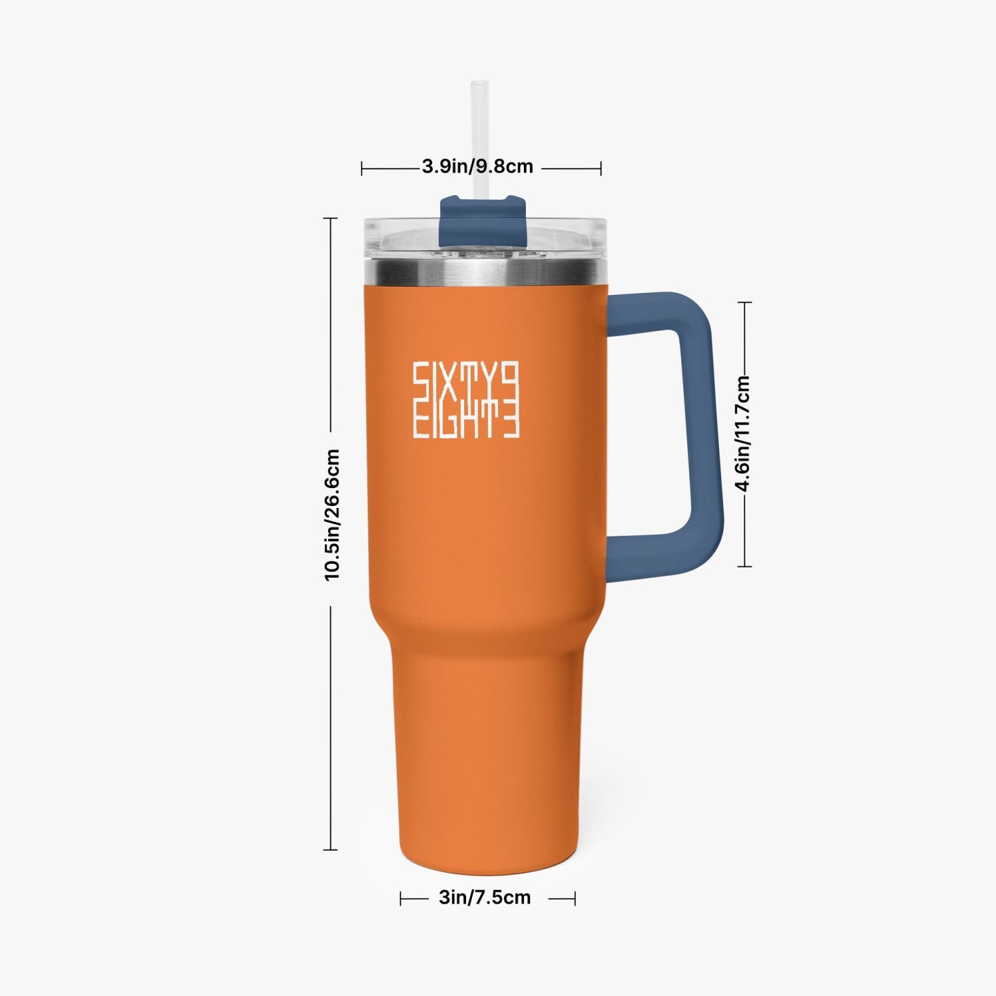 Sixty Eight 93 Logo White Netherland Orange 40oz Hydrator Tumbler Cup