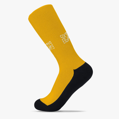 Sixty Eight 93 Logo White Orange Reinforced Sports Socks