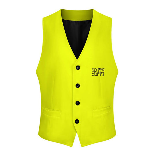 Sixty Eight 93 Logo Black Lemonade Men's Sleeveless Suit Vest