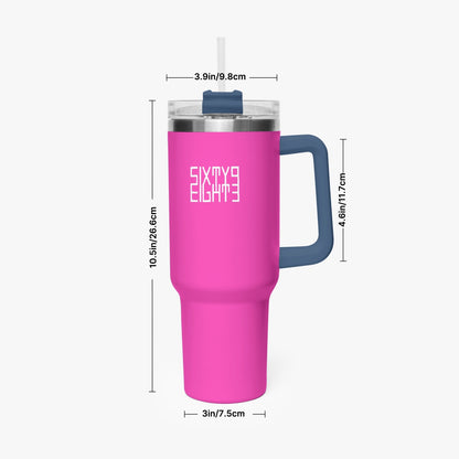 Sixty Eight 93 Logo White Fuchsia 40oz Hydrator Tumbler Cup