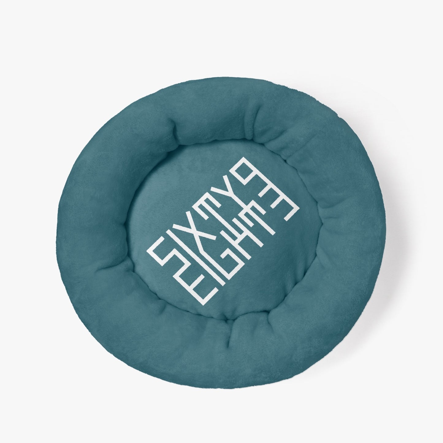 Sixty Eight 93 Logo White Dark Teal Round Large Size Pet Bed