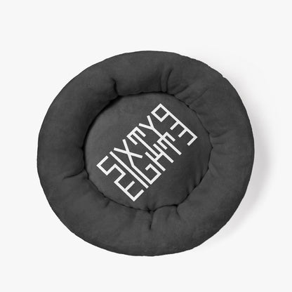 Sixty Eight 93 Logo White Black Round Large Size Pet Bed