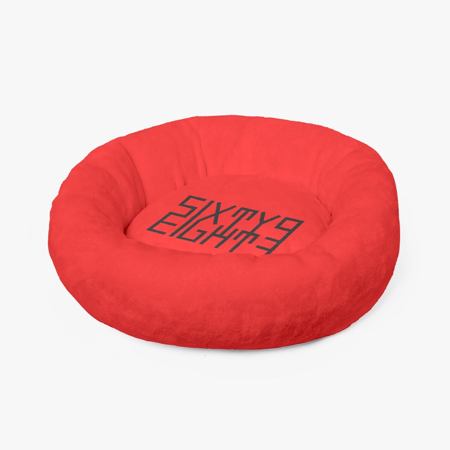 Sixty Eight 93 Logo Black Red Round Large Size Pet Bed