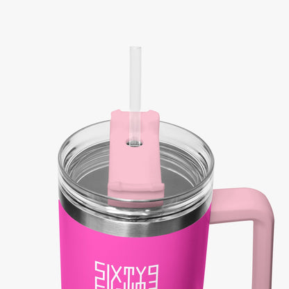 Sixty Eight 93 Logo White Fuchsia 40oz Hydrator Tumbler Cup