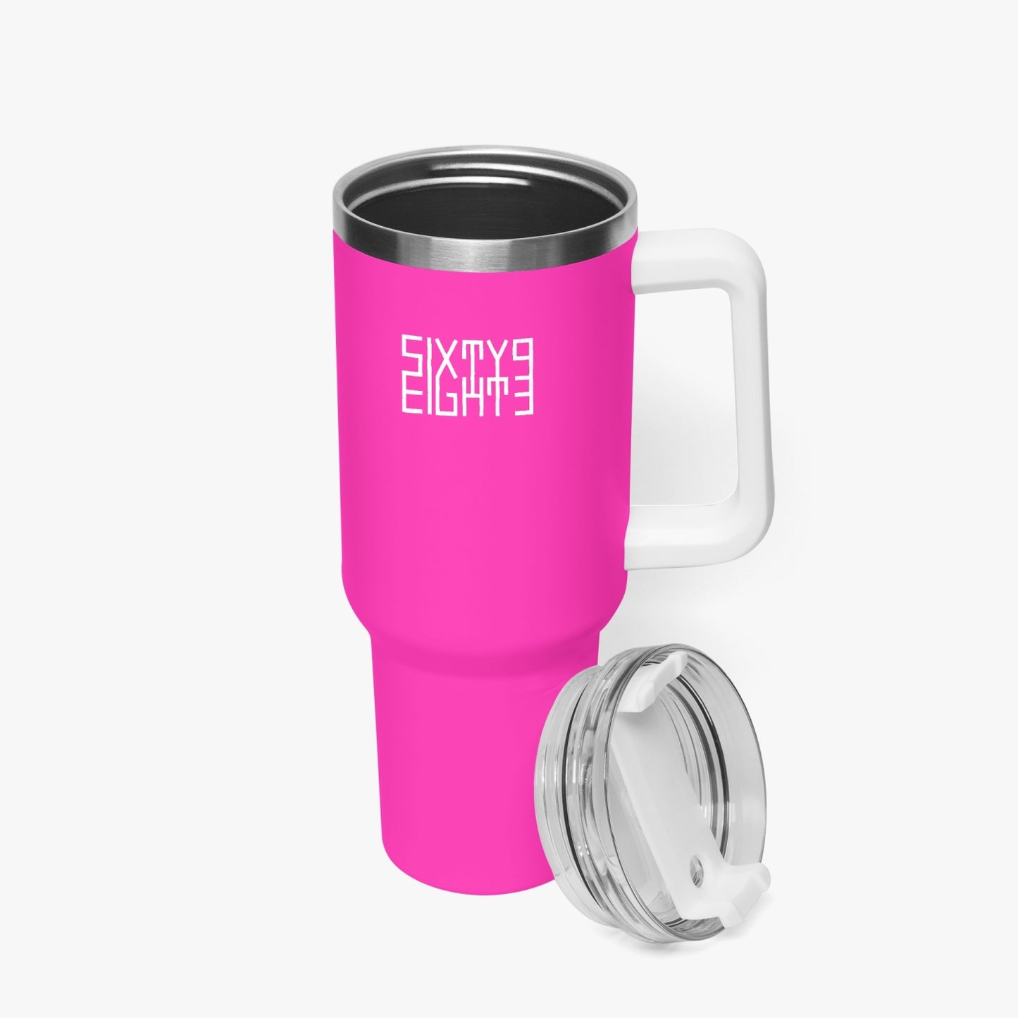 Sixty Eight 93 Logo White Fuchsia 40oz Hydrator Tumbler Cup