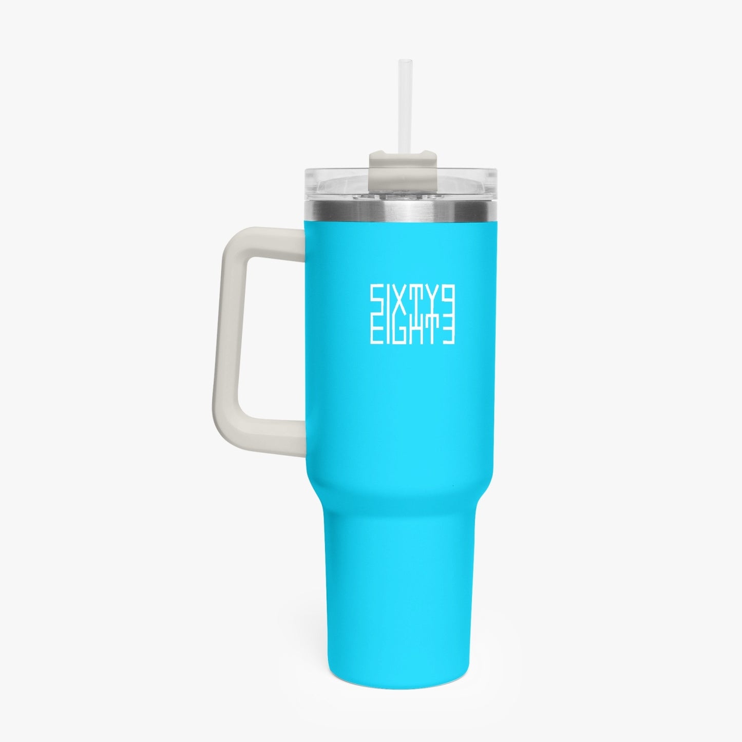 Sixty Eight 93 Logo White Aqua Blue 40oz Hydrator Tumbler Cup