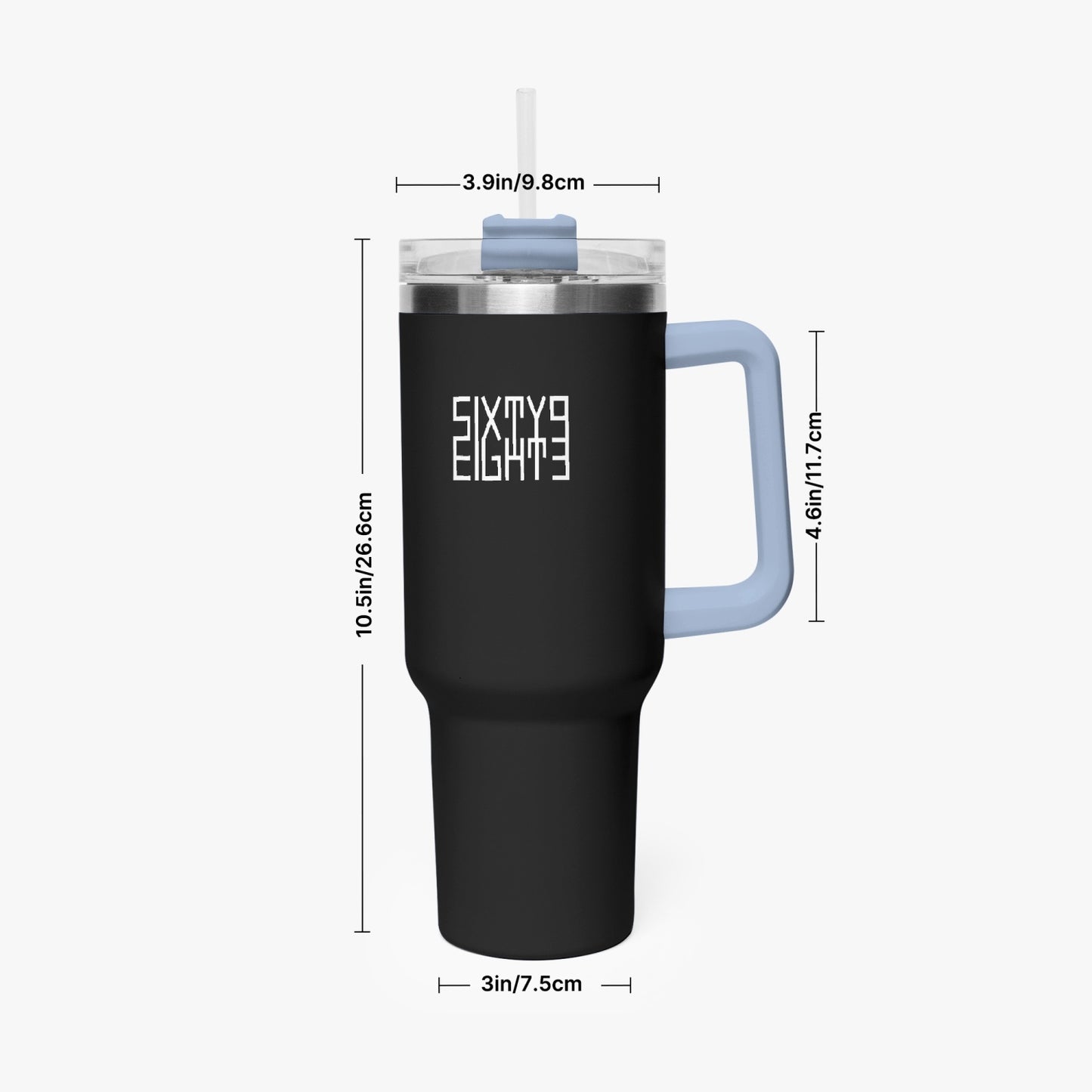 Sixty Eight 93 Logo White Black 40oz Hydrator Tumbler Cup