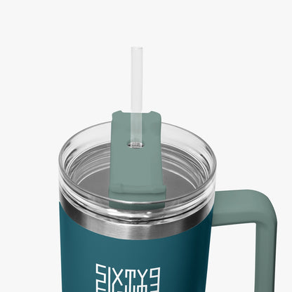 Sixty Eight 93 Logo White Dark Teal 40oz Hydrator Tumbler Cup