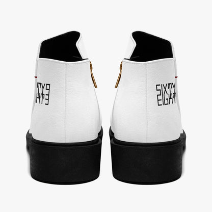 Sixty Eight 93 Logo Black White Suede Zipper Boots