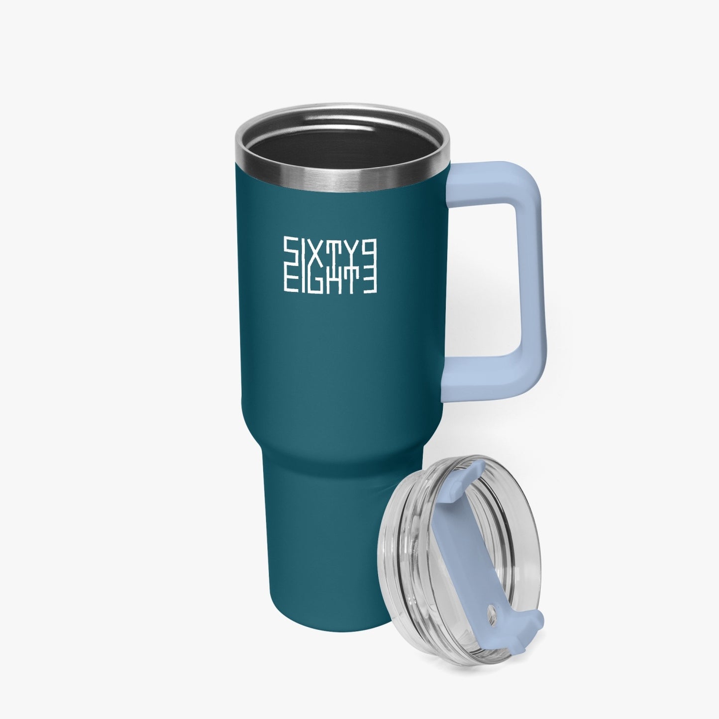 Sixty Eight 93 Logo White Dark Teal 40oz Hydrator Tumbler Cup