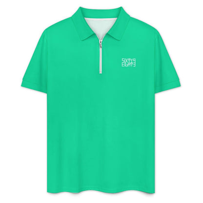 Sixty Eight 93 Men's Sea Green Zip-Up Polo Set