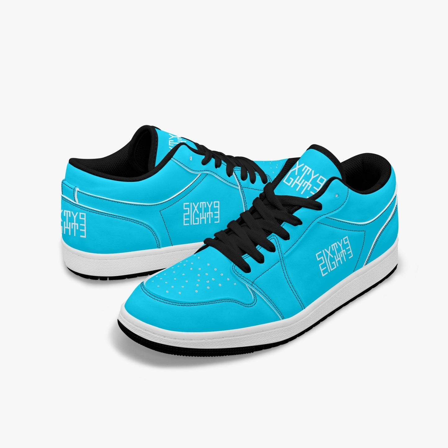 Sixty Eight 93 Logo White Aqua Blue SENTLT1 Shoes