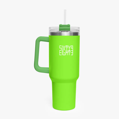 Sixty Eight 93 Logo White Lime Green 40oz Hydrator Tumbler Cup