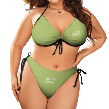 Sixty Eight 93 Logo White Plus Size Bikini Swimsuits