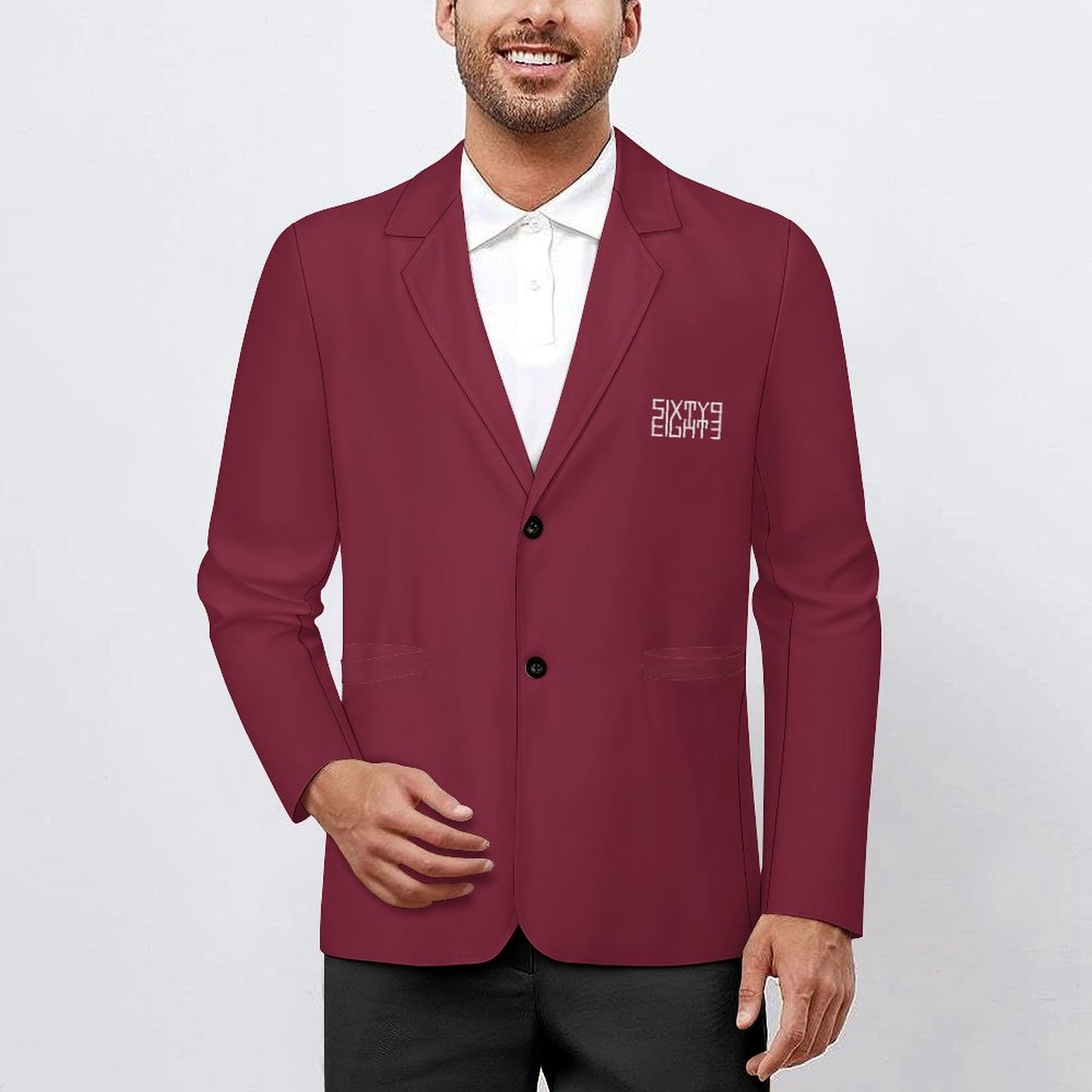 Sixty Eight 93 Antique Ruby Men's Notched Blazer