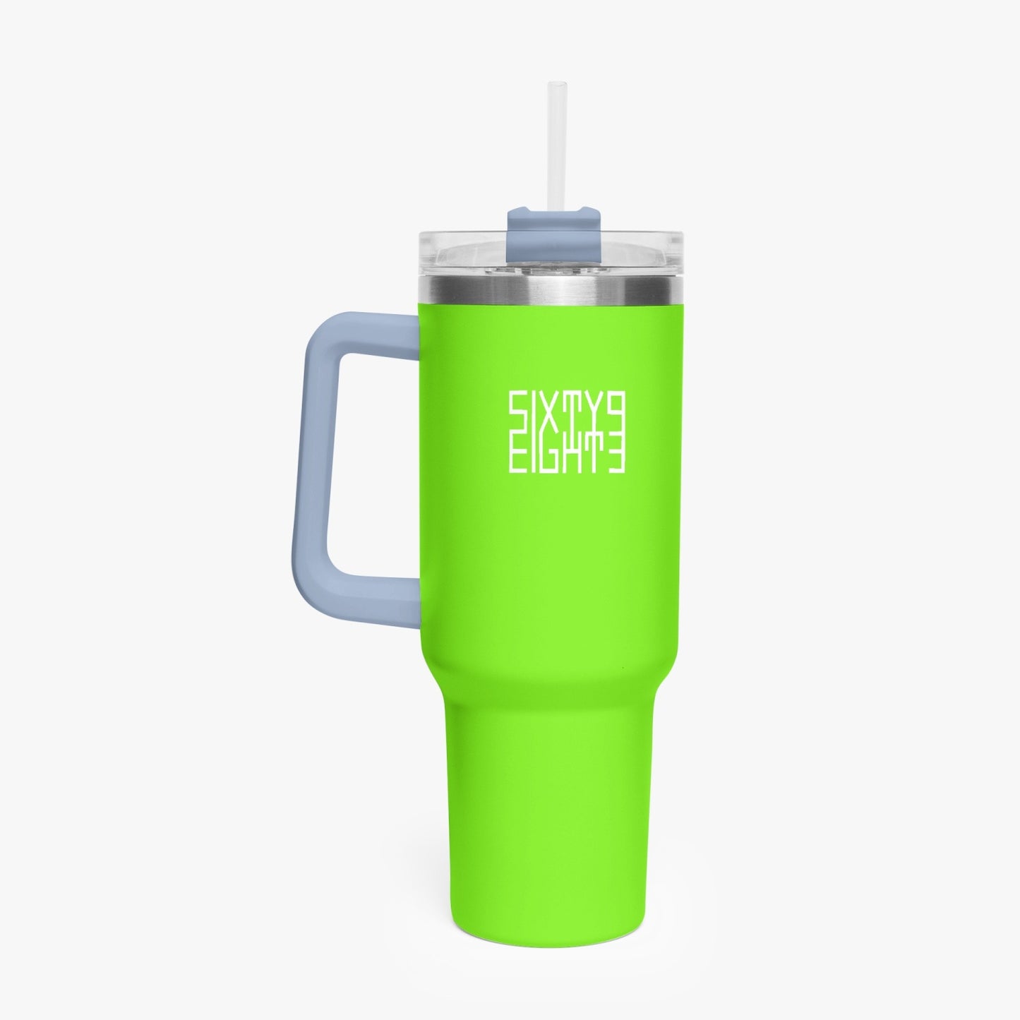 Sixty Eight 93 Logo White Lime Green 40oz Hydrator Tumbler Cup