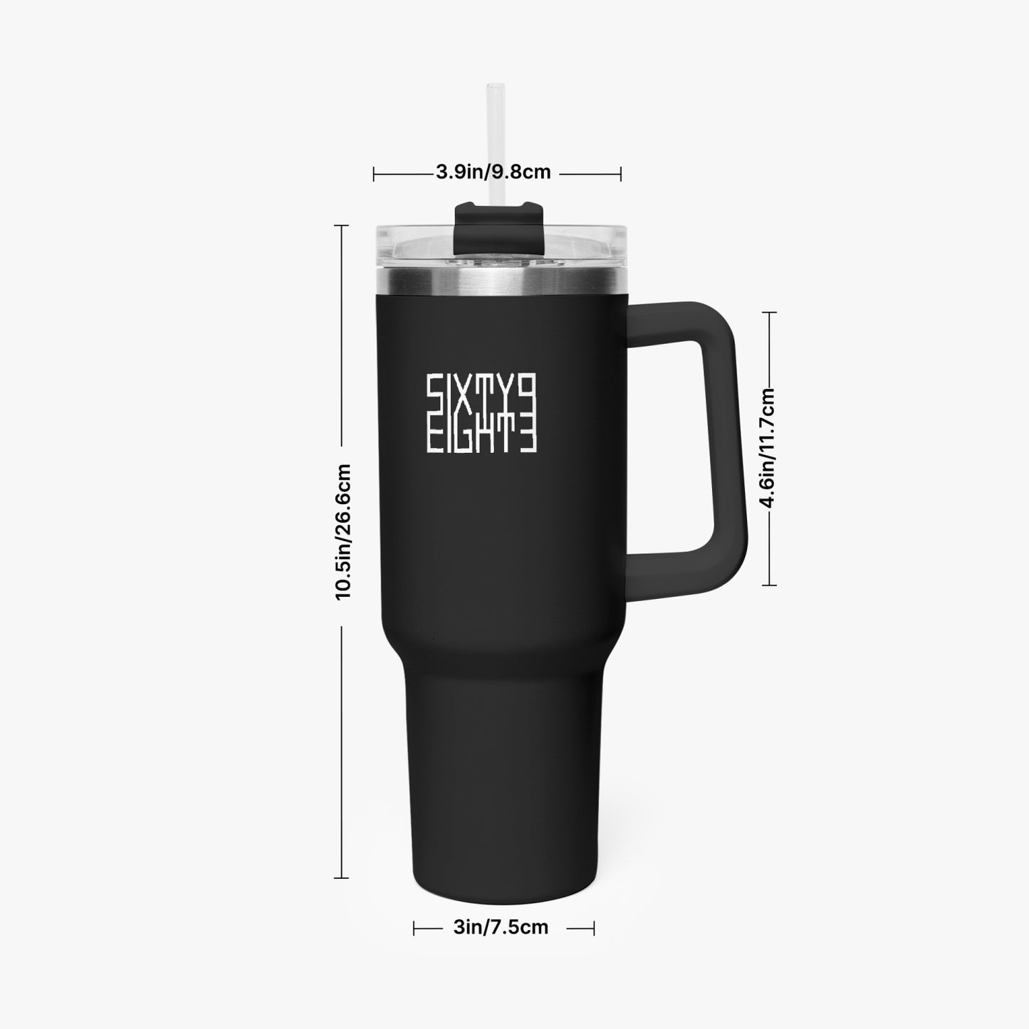 Sixty Eight 93 Logo White Black 40oz Hydrator Tumbler Cup