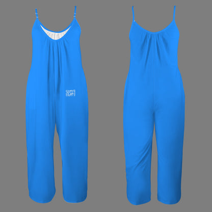 Sixty Eight 93 Azure Pleated Cami Pocket Wide Leg Jumpsuit