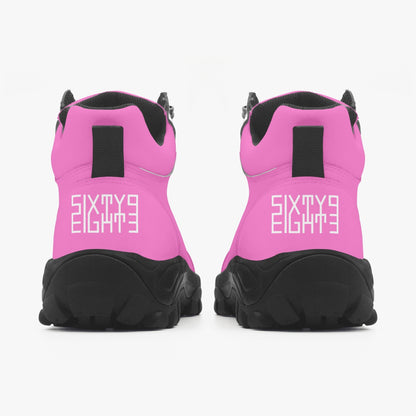 Sixty Eight 93 Logo White Pink High Top Boots