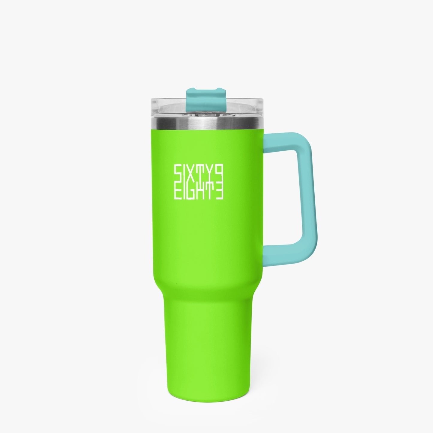 Sixty Eight 93 Logo White Lime Green 40oz Hydrator Tumbler Cup