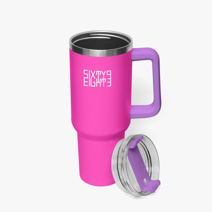 Sixty Eight 93 Logo White Fuchsia 40oz Hydrator Tumbler Cup