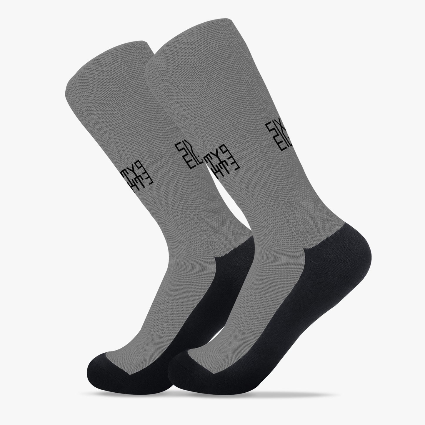 Sixty Eight 93 Logo Black Grey Reinforced Sports Socks