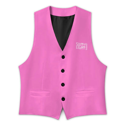 Sixty Eight 93 Logo White Pink Men's Sleeveless Suit Vest