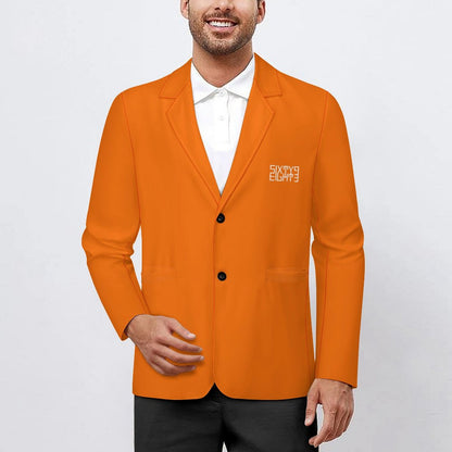 Sixty Eight 93 Men's Dark Orange Notched Blazer