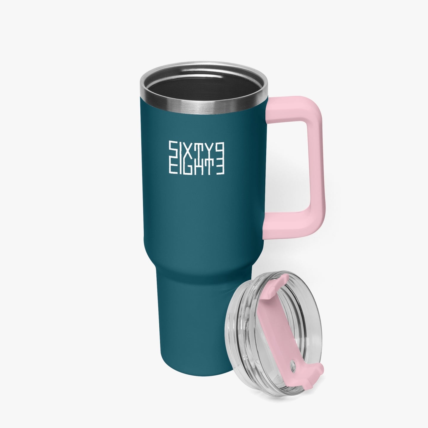 Sixty Eight 93 Logo White Dark Teal 40oz Hydrator Tumbler Cup