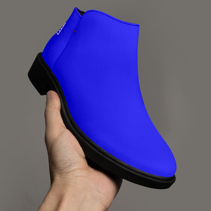 Sixty Eight 93 Logo White Blue Suede Zipper Boots