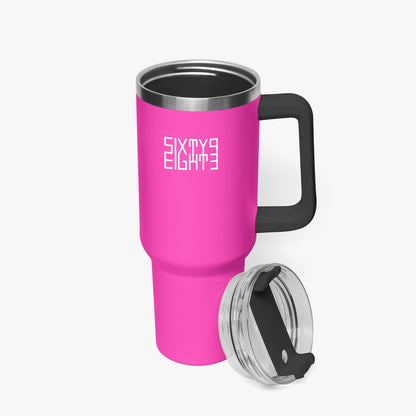 Sixty Eight 93 Logo White Fuchsia 40oz Hydrator Tumbler Cup