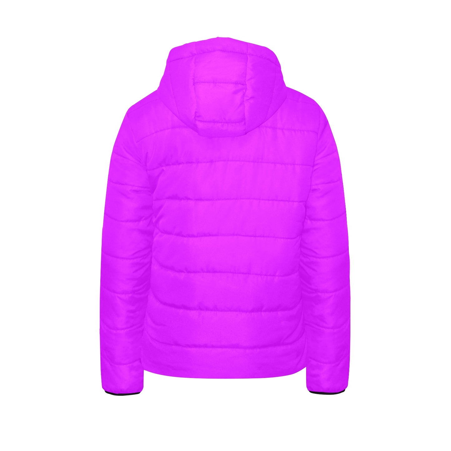 Sixty Eight 93 Logo White Grape Girl's Hooded Long Sleeve Cotton Padded Jacket