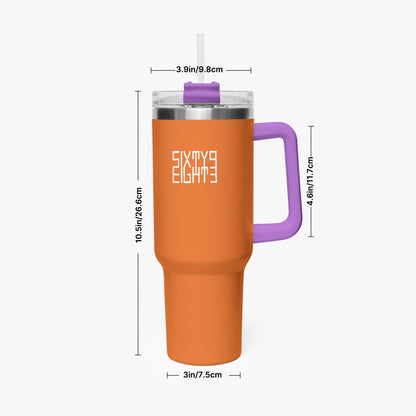 Sixty Eight 93 Logo White Netherland Orange 40oz Hydrator Tumbler Cup