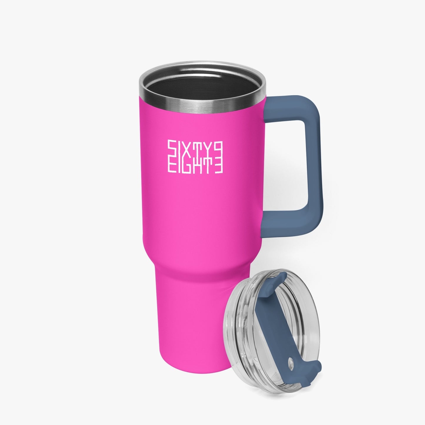 Sixty Eight 93 Logo White Fuchsia 40oz Hydrator Tumbler Cup