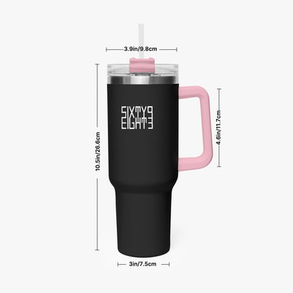 Sixty Eight 93 Logo White Black 40oz Hydrator Tumbler Cup