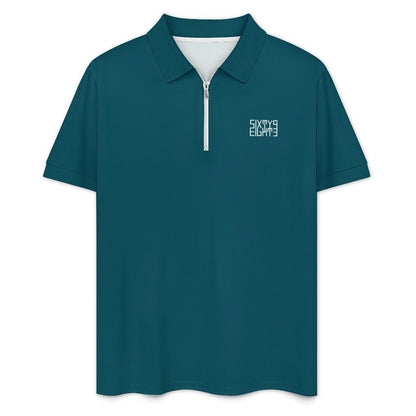 Sixty Eight 93 Men's Dark Teal Zip-Up Polo Set