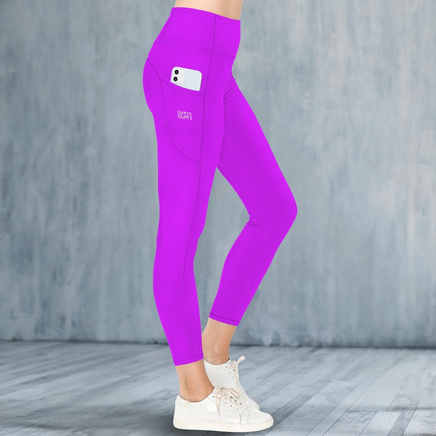 Grape High Waist Pockets Leggings