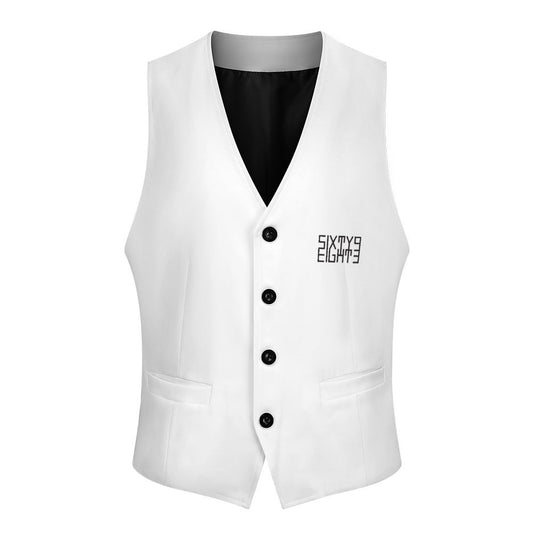 Sixty Eight 93 Logo Black White Men's Sleeveless Suit Vest