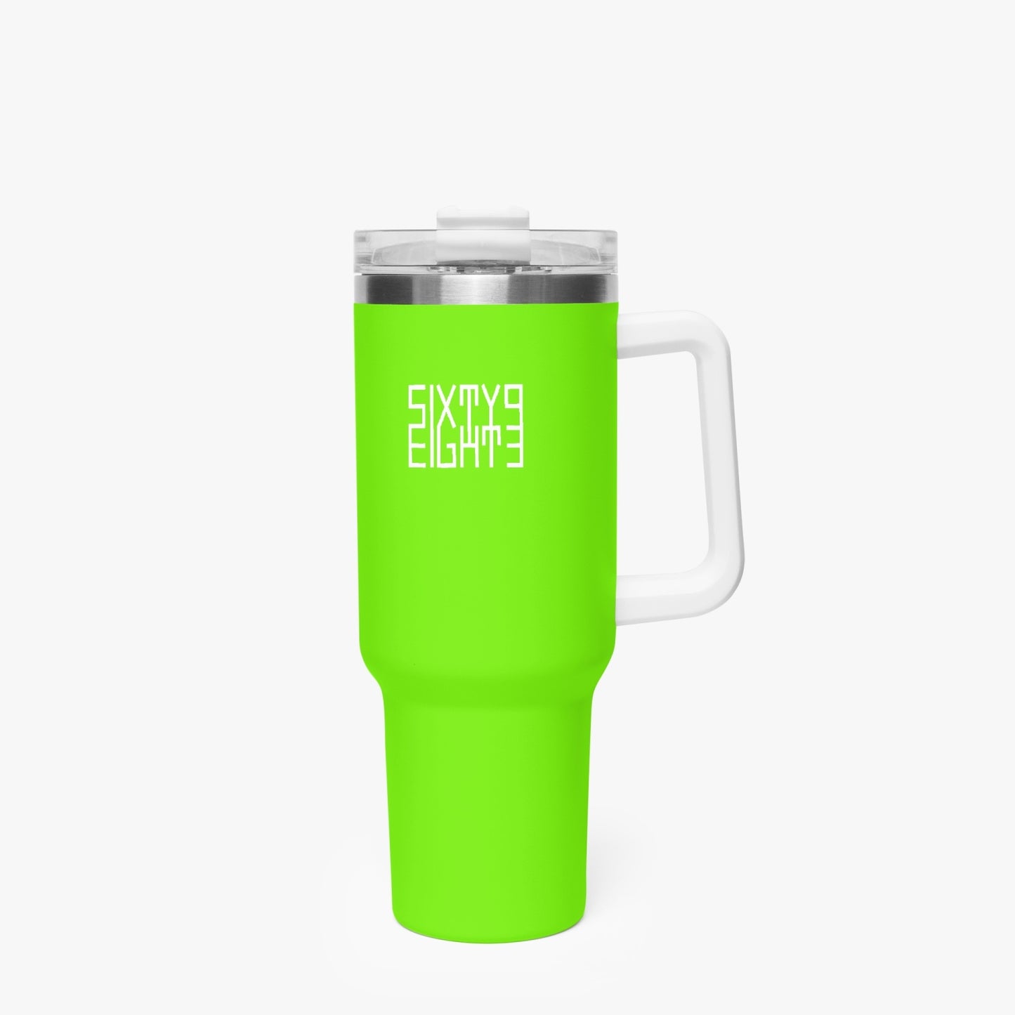 Sixty Eight 93 Logo White Lime Green 40oz Hydrator Tumbler Cup