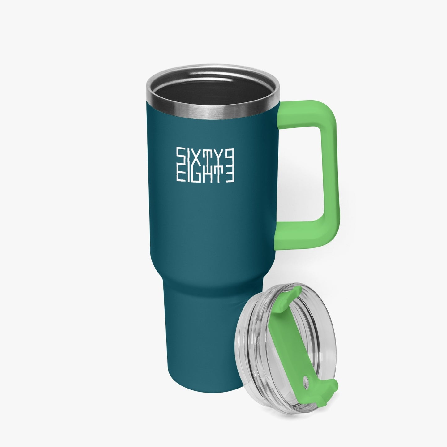 Sixty Eight 93 Logo White Dark Teal 40oz Hydrator Tumbler Cup