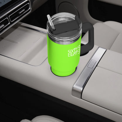 Sixty Eight 93 Logo White Lime Green 40oz Hydrator Tumbler Cup