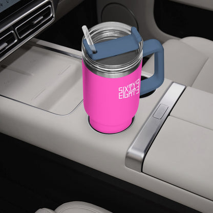 Sixty Eight 93 Logo White Fuchsia 40oz Hydrator Tumbler Cup