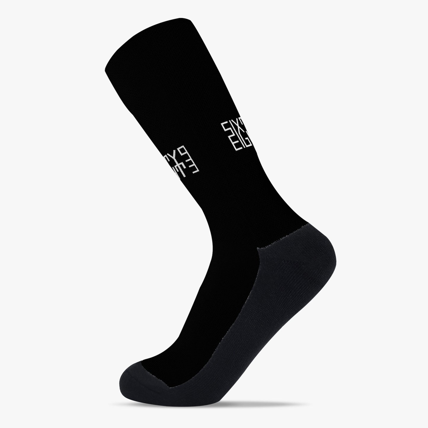 Sixty Eight 93 Logo White Black Reinforced Sports Socks